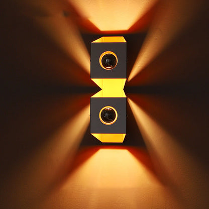 Modern Minimalist Rectangle Iron 2-Light Wall Sconce Lamp