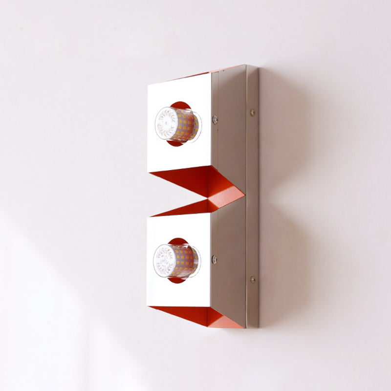 Modern Minimalist Rectangle Iron 2-Light Wall Sconce Lamp
