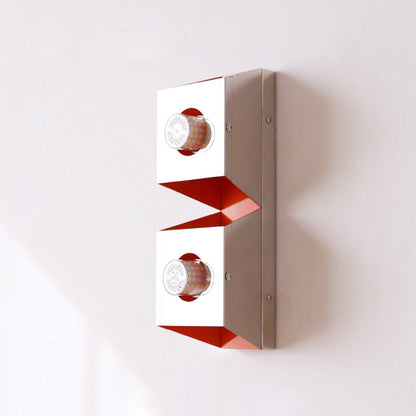 Modern Minimalist Rectangle Iron 2-Light Wall Sconce Lamp