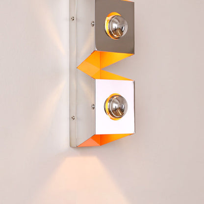 Modern Minimalist Rectangle Iron 2-Light Wall Sconce Lamp