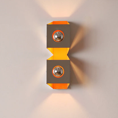 Modern Minimalist Rectangle Iron 2-Light Wall Sconce Lamp