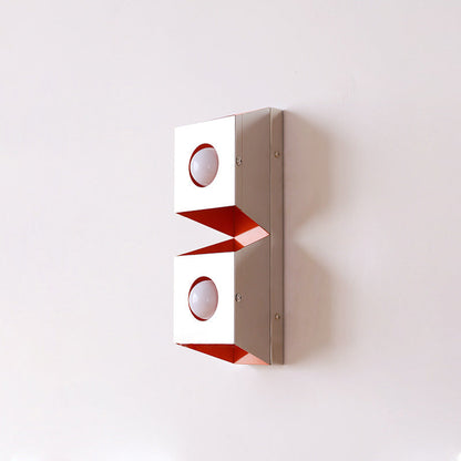 Modern Minimalist Rectangle Iron 2-Light Wall Sconce Lamp