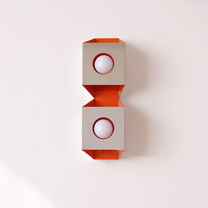 Modern Minimalist Rectangle Iron 2-Light Wall Sconce Lamp