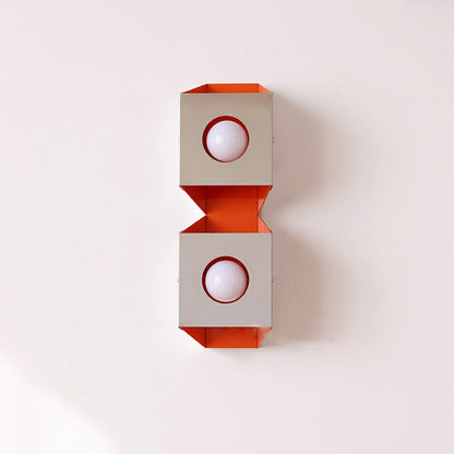 Modern Minimalist Rectangle Iron 2-Light Wall Sconce Lamp