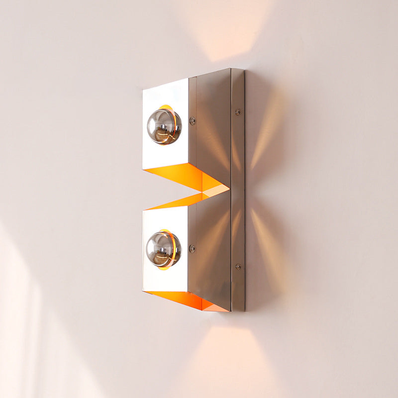 Modern Minimalist Rectangle Iron 2-Light Wall Sconce Lamp