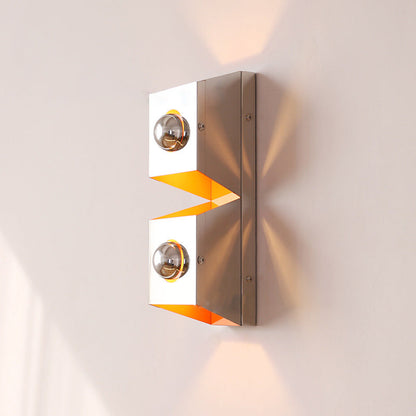 Modern Minimalist Rectangle Iron 2-Light Wall Sconce Lamp