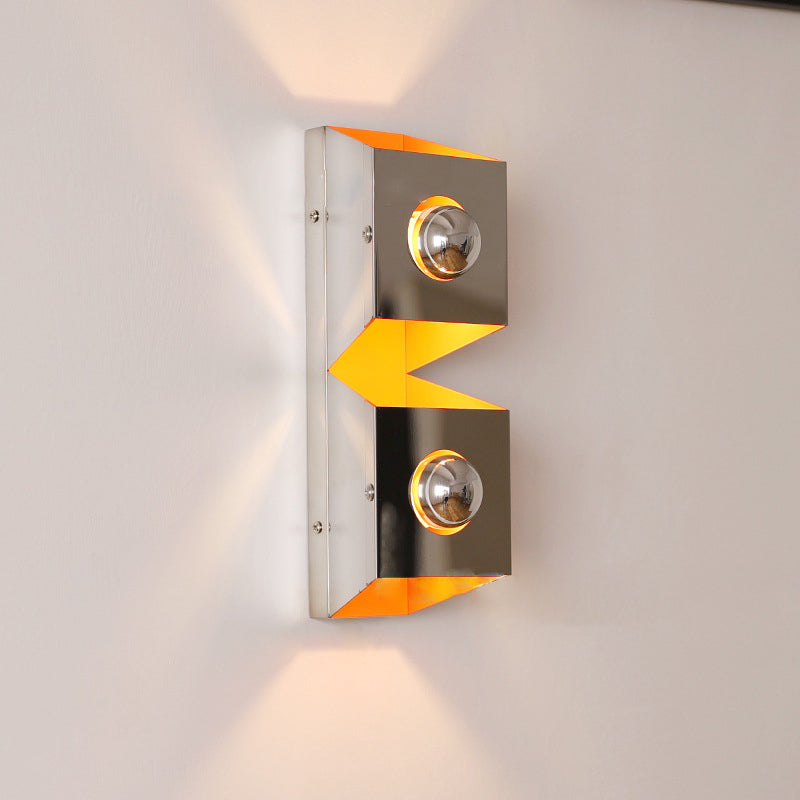 Modern Minimalist Rectangle Iron 2-Light Wall Sconce Lamp
