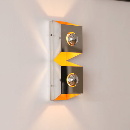 Modern Minimalist Rectangle Iron 2-Light Wall Sconce Lamp