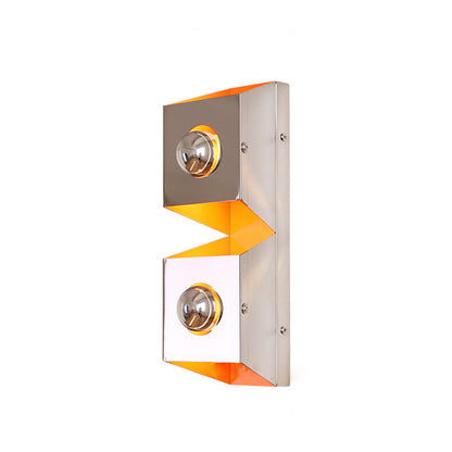 Modern Minimalist Rectangle Iron 2-Light Wall Sconce Lamp