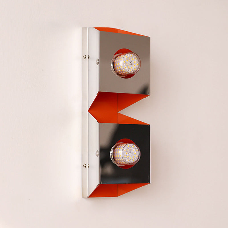 Modern Minimalist Rectangle Iron 2-Light Wall Sconce Lamp