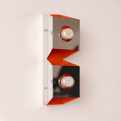 Modern Minimalist Rectangle Iron 2-Light Wall Sconce Lamp