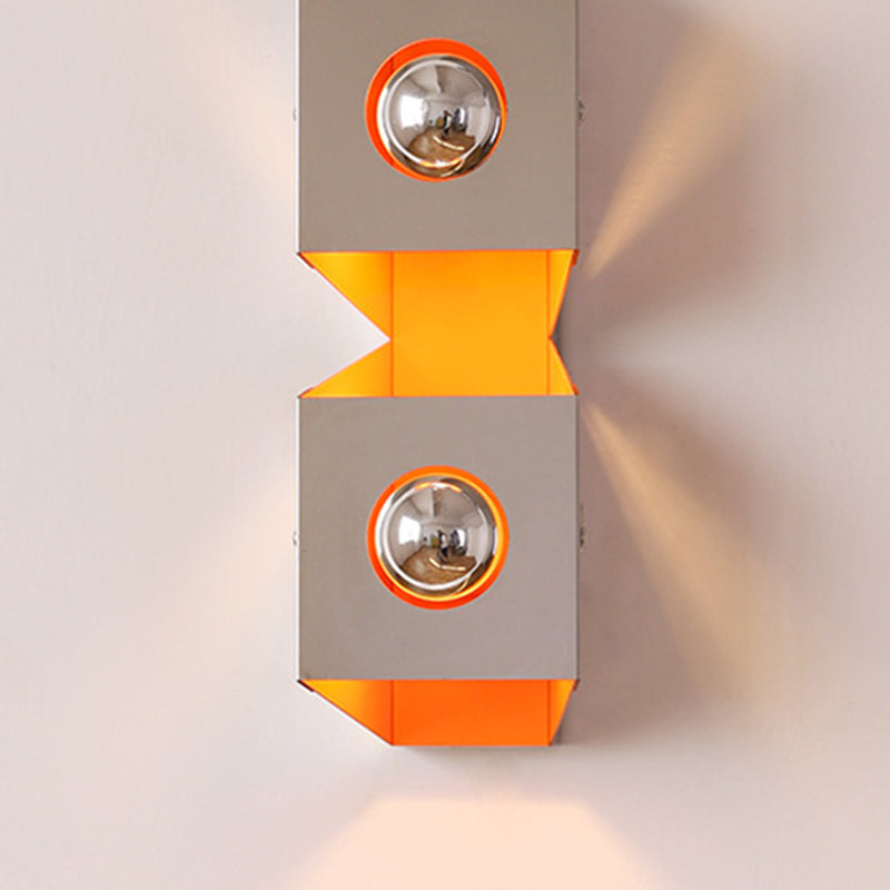 Modern Minimalist Rectangle Iron 2-Light Wall Sconce Lamp
