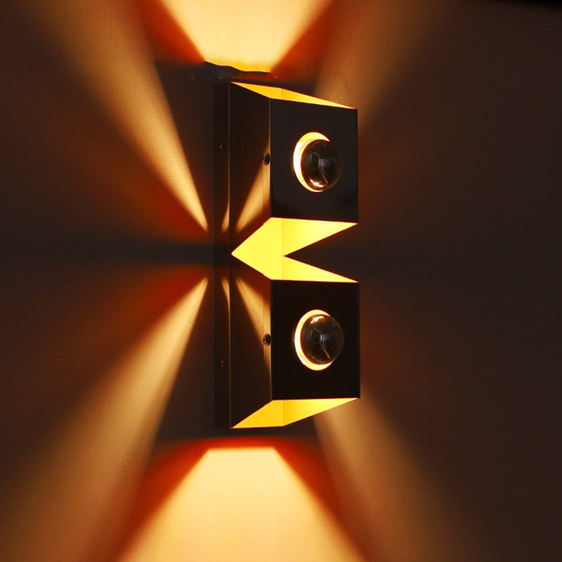 Modern Minimalist Rectangle Iron 2-Light Wall Sconce Lamp