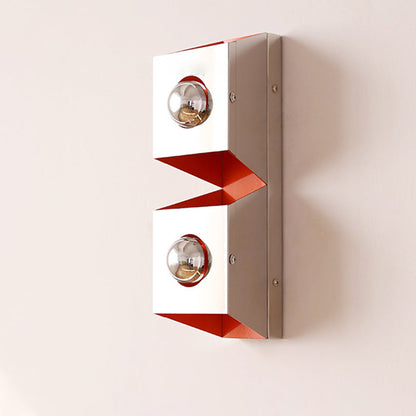 Modern Minimalist Rectangle Iron 2-Light Wall Sconce Lamp