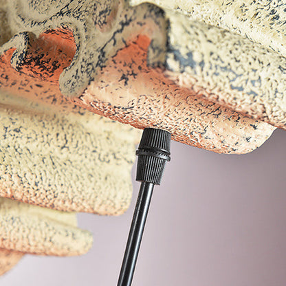 Chinese Resin Limestone Cloth 1-Light Wall Sconce Lamp