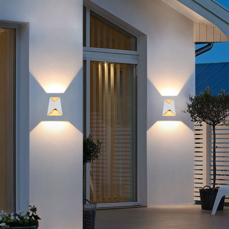 Minimalist Trapezoid Aluminum Glass LED Wall Sconce Lamp