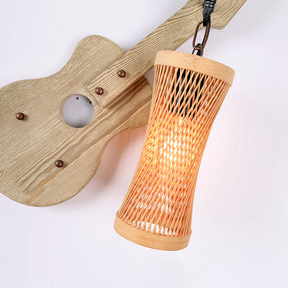 Lantern Solid Wood Metal Glass 1-Light Wall Sconce Lamp