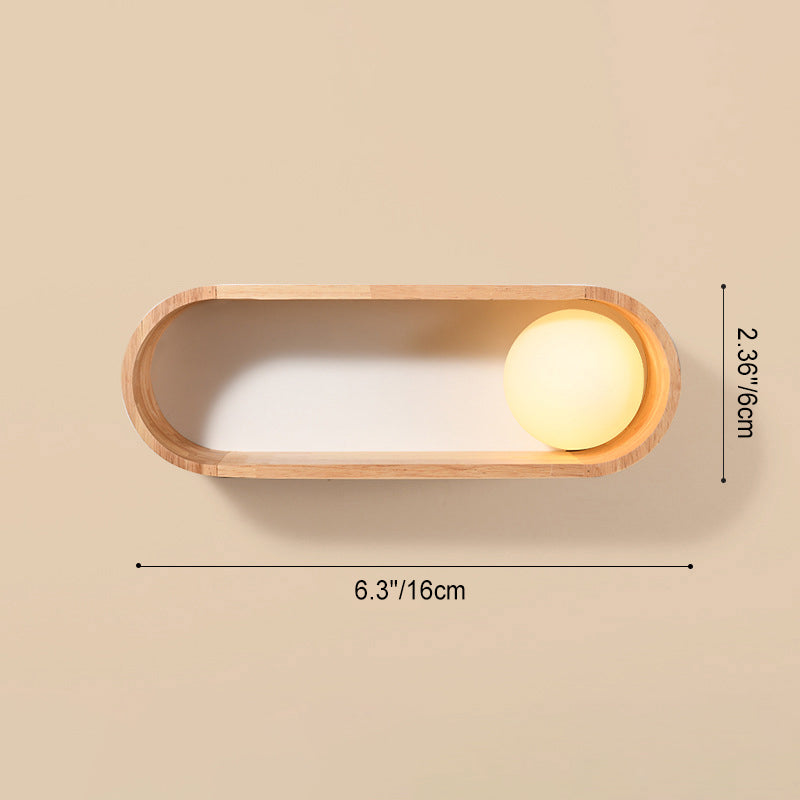 Japanese Iron Solid Wood Glass 1-Light Wall Sconce Lamp