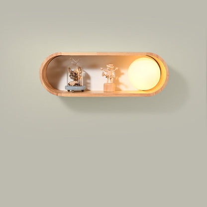 Japanese Iron Solid Wood Glass 1-Light Wall Sconce Lamp