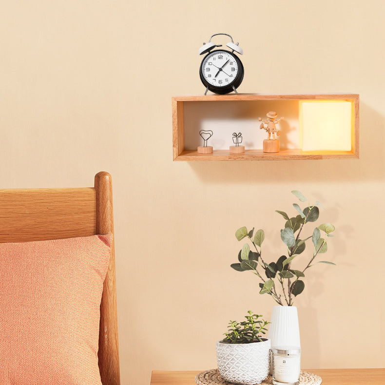 Japanese Iron Solid Wood Glass 1-Light Wall Sconce Lamp