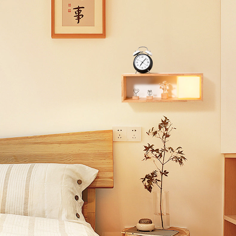 Japanese Iron Solid Wood Glass 1-Light Wall Sconce Lamp