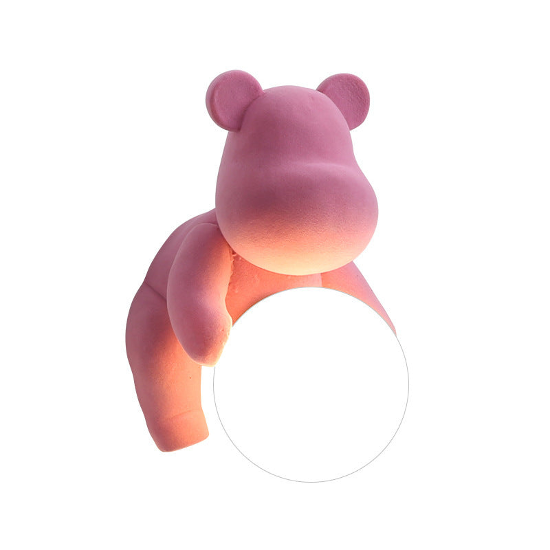 Creative Bear Sphere Resin Glass 1-Light Wall Sconce Lamp