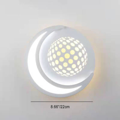 Planet Round Iron Aluminum Acrylic LED Wall Sconce Lamp
