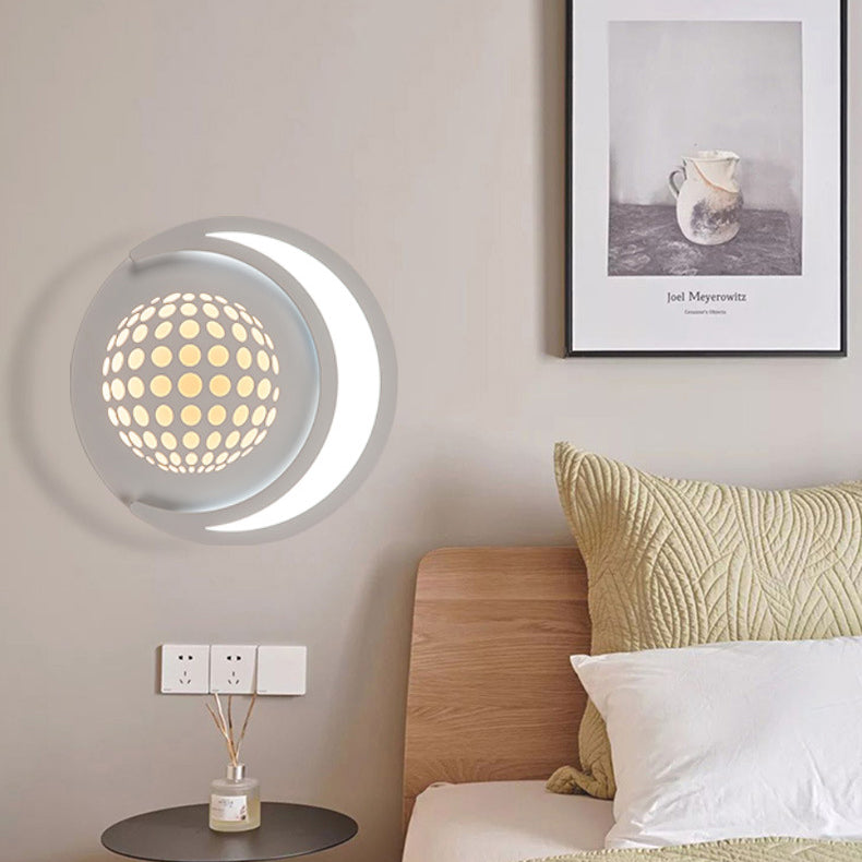 Planet Round Iron Aluminum Acrylic LED Wall Sconce Lamp