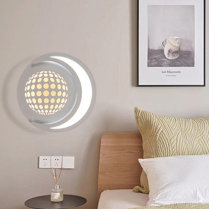 Planet Round Iron Aluminum Acrylic LED Wall Sconce Lamp