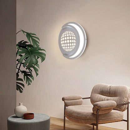 Planet Round Iron Aluminum Acrylic LED Wall Sconce Lamp