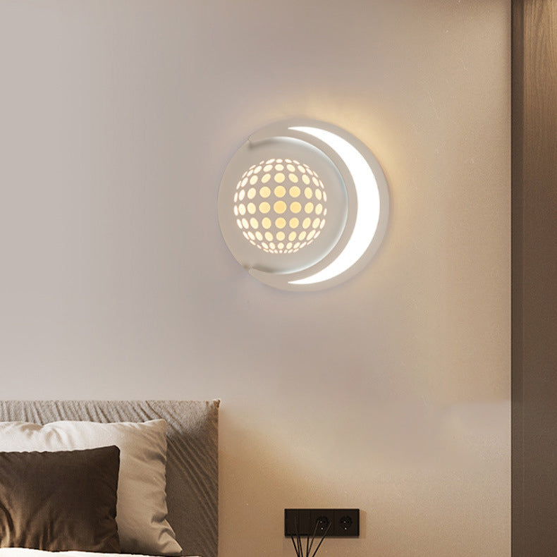 Planet Round Iron Aluminum Acrylic LED Wall Sconce Lamp