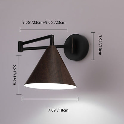 Modern Minimalist Cone Iron 1-Light Wall Sconce Lamp