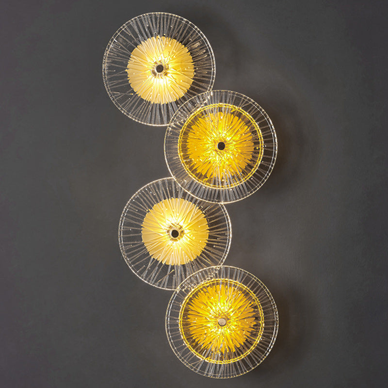 Modern Luxury Round Iron Glass LED Wall Sconce Lamp