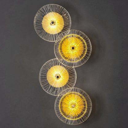 Modern Luxury Round Iron Glass LED Wall Sconce Lamp