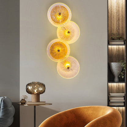 Modern Luxury Round Iron Glass LED Wall Sconce Lamp