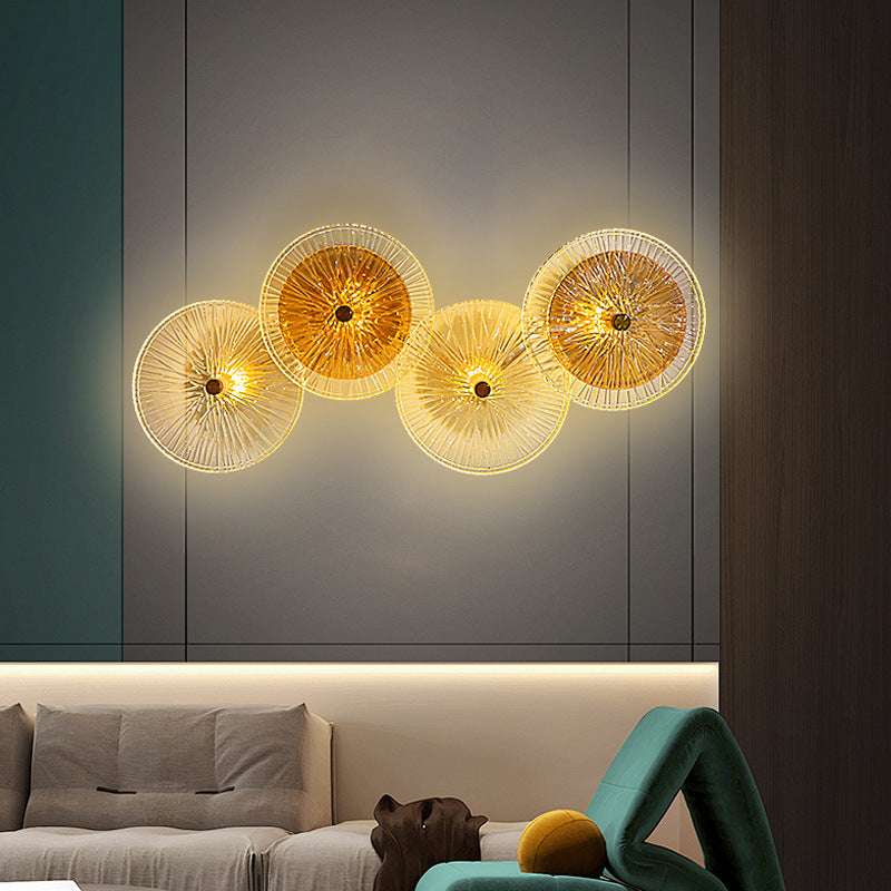 Modern Luxury Round Iron Glass LED Wall Sconce Lamp