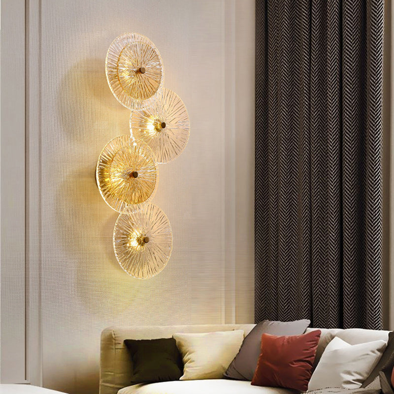 Modern Luxury Round Iron Glass LED Wall Sconce Lamp