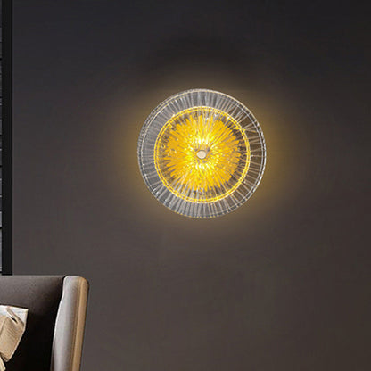Modern Luxury Round Iron Glass LED Wall Sconce Lamp
