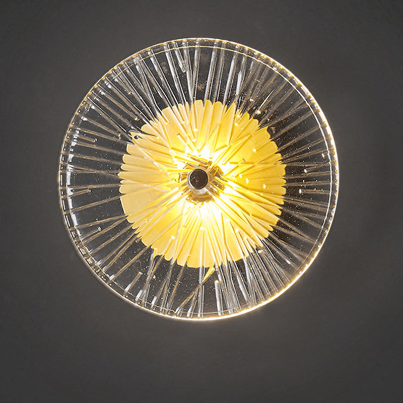 Modern Luxury Round Iron Glass LED Wall Sconce Lamp