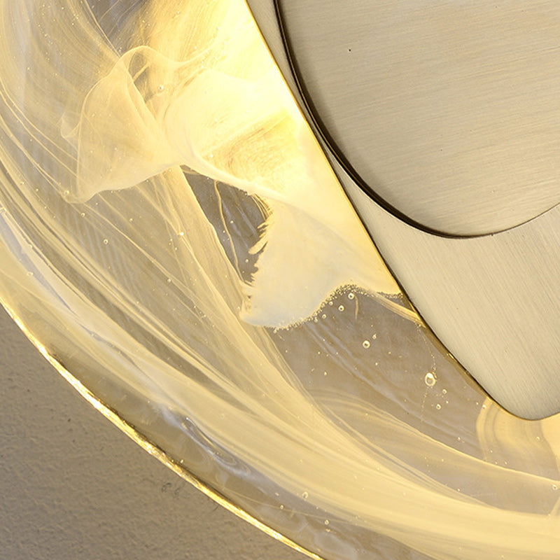 Creative Oval Stainless Steel Glass LED Wall Sconce Lamp