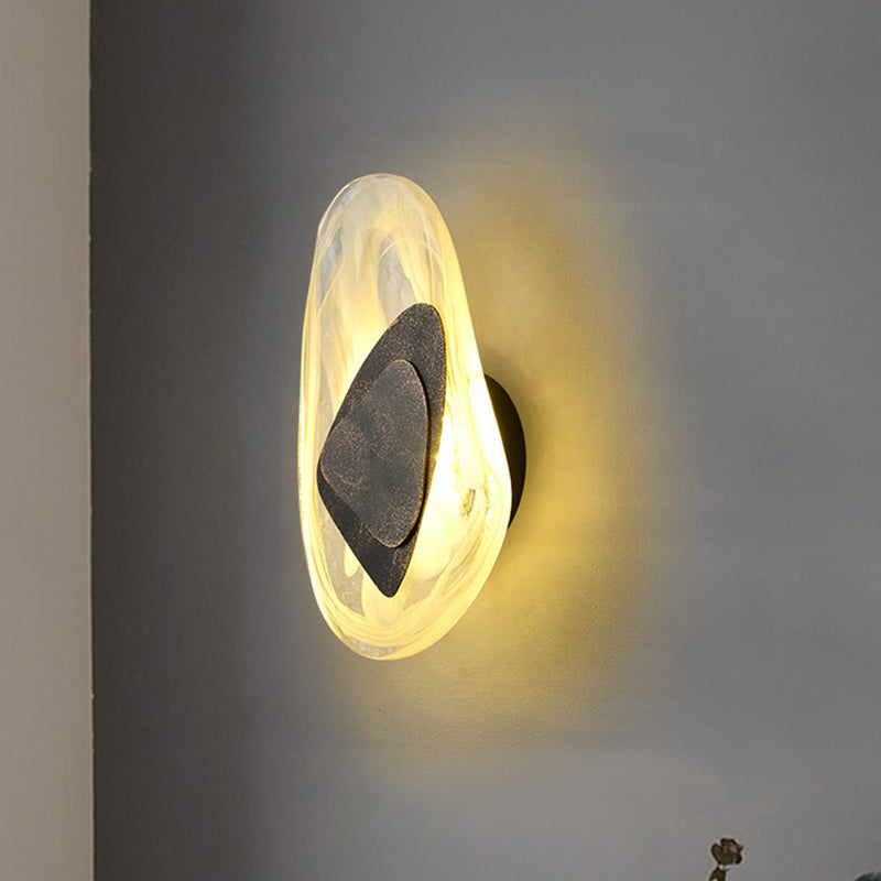 Creative Oval Stainless Steel Glass LED Wall Sconce Lamp
