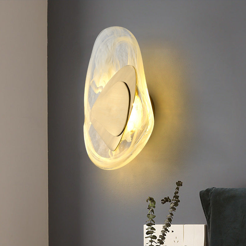 Creative Oval Stainless Steel Glass LED Wall Sconce Lamp