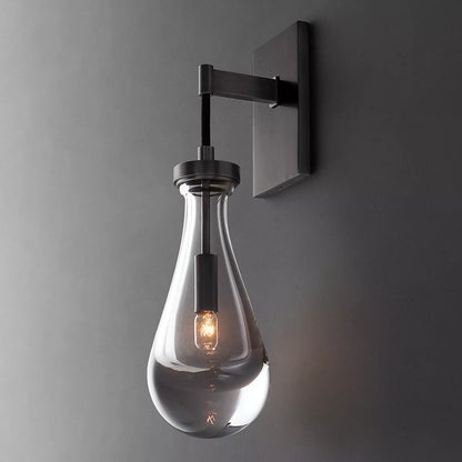 Water Drop Iron Crystal Glass 1-Light Wall Sconce Lamp