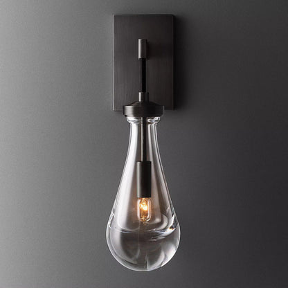 Water Drop Iron Crystal Glass 1-Light Wall Sconce Lamp