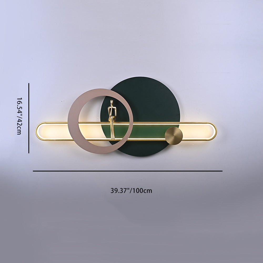 Round Iron Silicone Strip Acrylic LED Wall Sconce Lamp
