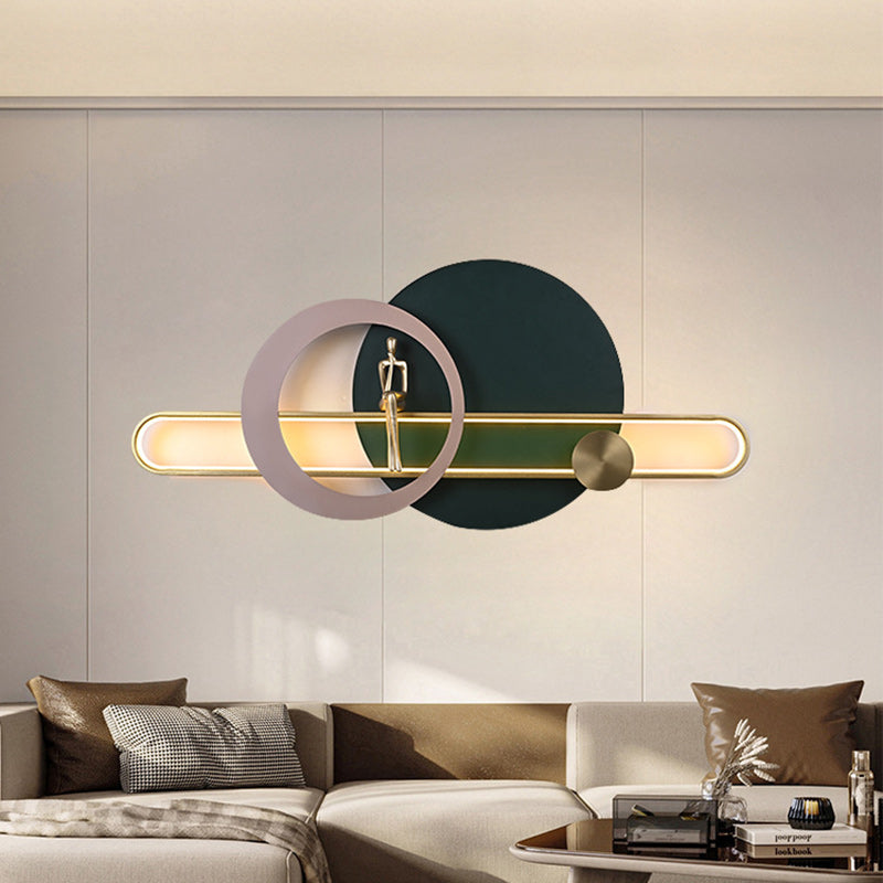 Round Iron Silicone Strip Acrylic LED Wall Sconce Lamp