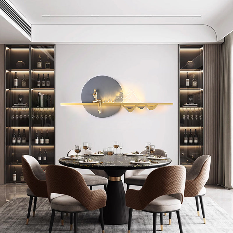 Round Iron Silicone Strip Acrylic LED Wall Sconce Lamp