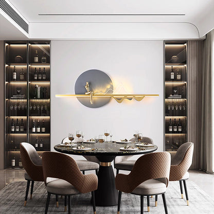 Round Iron Silicone Strip Acrylic LED Wall Sconce Lamp