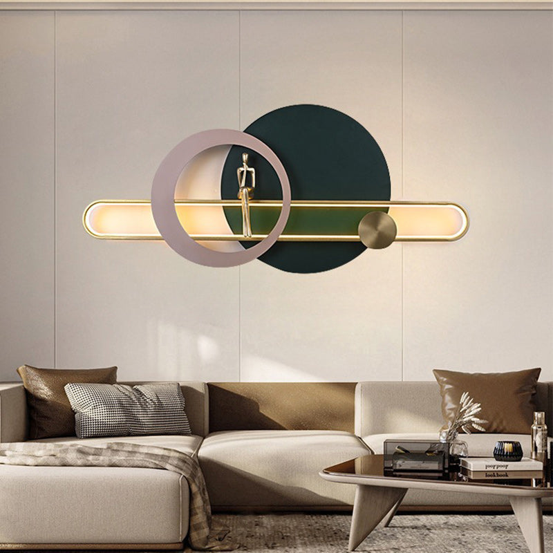 Round Iron Silicone Strip Acrylic LED Wall Sconce Lamp