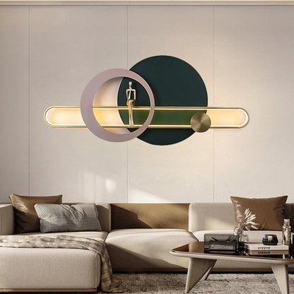 Round Iron Silicone Strip Acrylic LED Wall Sconce Lamp